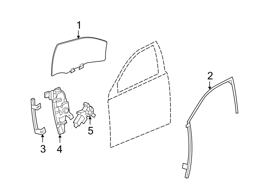 Diagram FRONT DOOR. GLASS & HARDWARE. for your 2020 Chevrolet Spark   