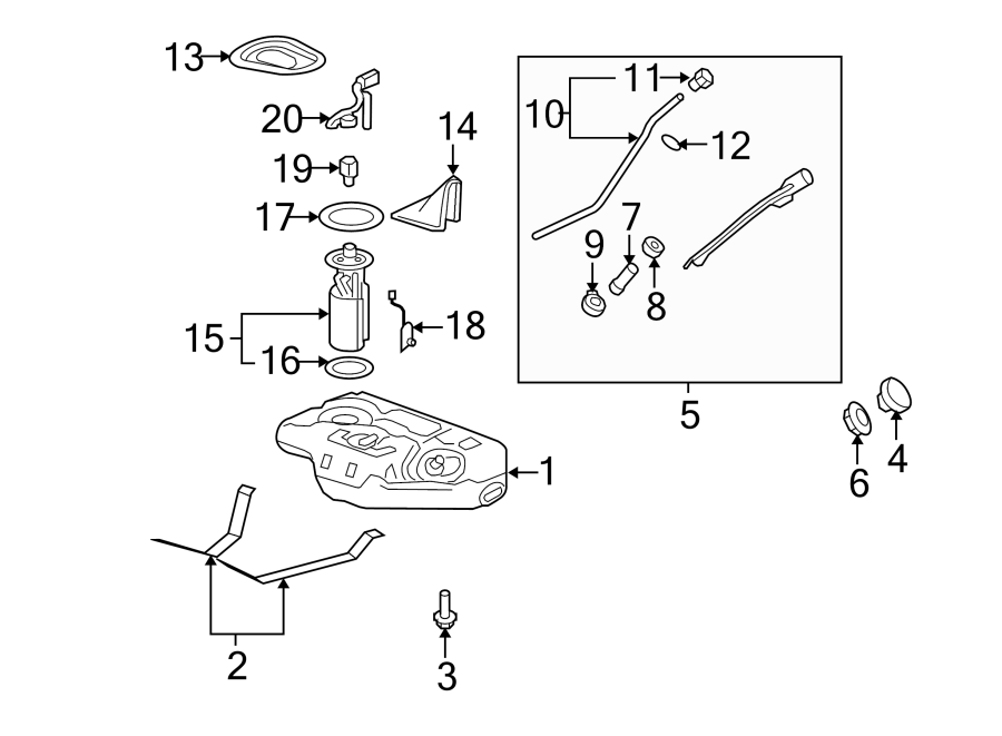 Diagram FUEL SYSTEM COMPONENTS. for your 1992 GMC Yukon   