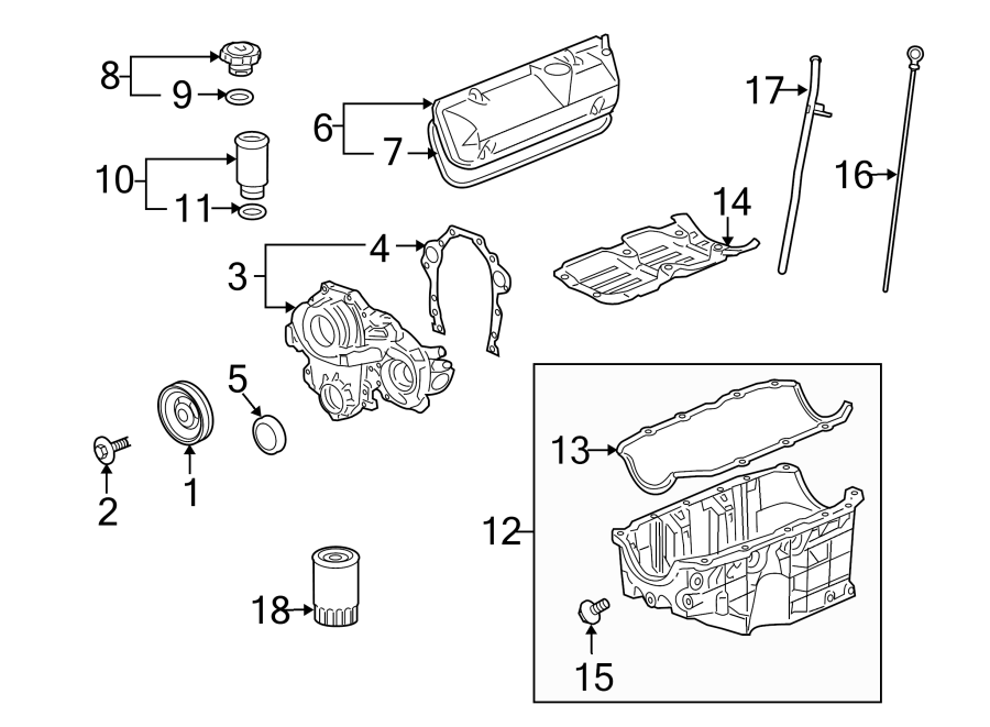 Diagram ENGINE / TRANSAXLE. ENGINE PARTS. for your 2005 Chevrolet Express 1500   