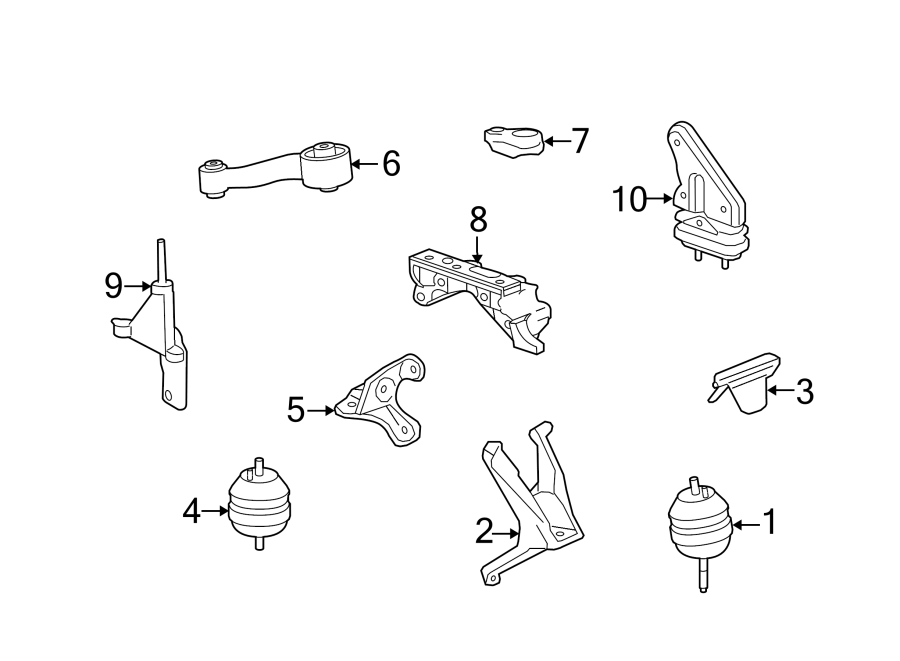 Diagram ENGINE / TRANSAXLE. ENGINE & TRANS MOUNTING. for your 2005 Chevrolet Express 3500 Base Standard Cargo Van 6.0L Vortec V8 CNG A/T 