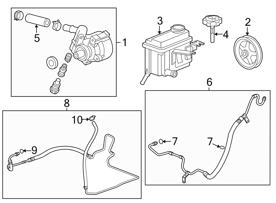 Diagram STEERING GEAR & LINKAGE. PUMP & HOSES. for your 2013 Chevrolet Equinox   