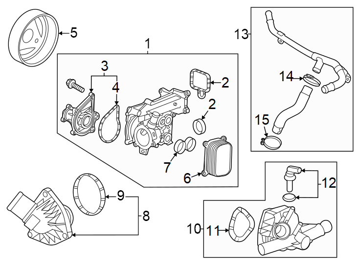 Diagram Water pump. for your 1995 Chevrolet K2500  Base Standard Cab Pickup Fleetside 4.3L Chevrolet V6 A/T 