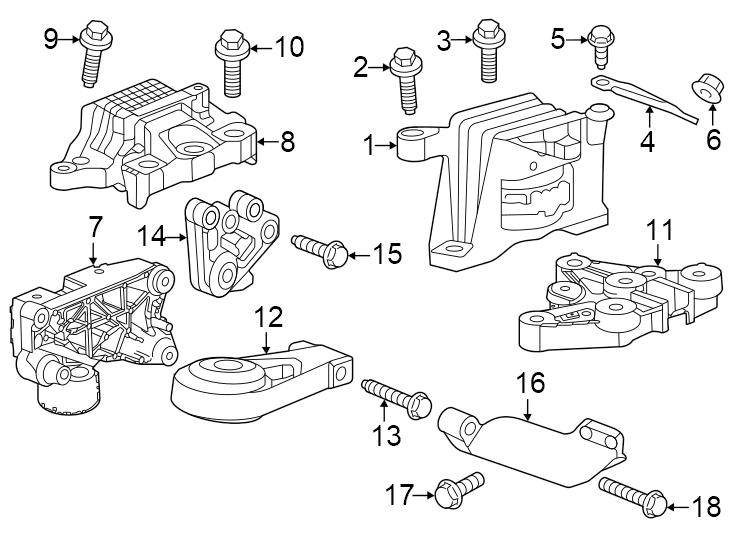 Diagram Engine / transaxle. Engine & TRANS mounting. for your 2021 GMC Sierra 2500 HD 6.6L Duramax V8 DIESEL A/T RWD SLT Crew Cab Pickup 