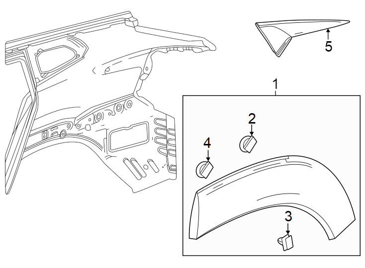 Diagram Quarter panel. Exterior trim. for your 2022 Chevrolet Tahoe  SSV Sport Utility  