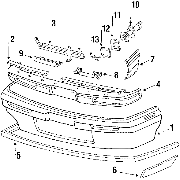 13FRONT BUMPER. BUMPER & COMPONENTS.https://images.simplepart.com/images/parts/motor/fullsize/AA86010.png