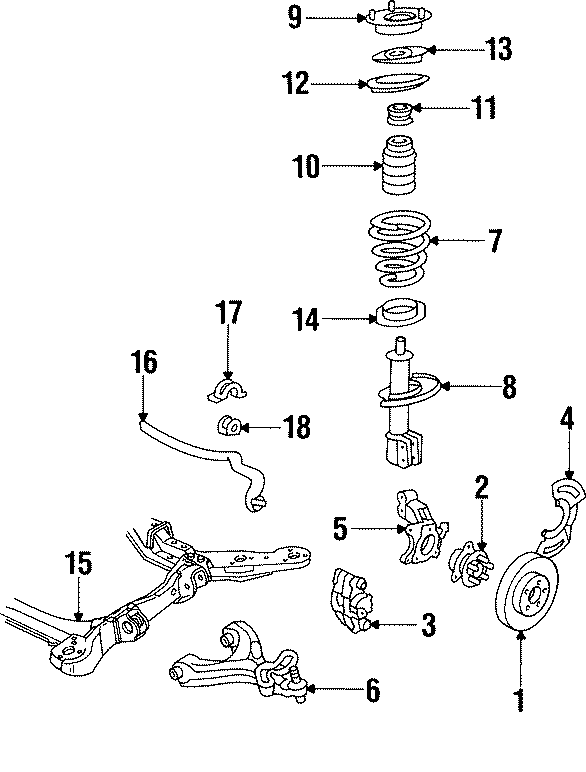 Diagram FRONT SUSPENSION. BRAKE COMPONENTS. STABILIZER BAR & COMPONENTS. SUSPENSION COMPONENTS. for your 2004 GMC Sierra 2500 HD 6.0L Vortec V8 CNG A/T 4WD Base Crew Cab Pickup 