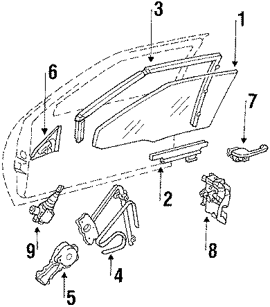 Diagram GLASS & HARDWARE. LOCK & HARDWARE. for your Buick Lesabre  