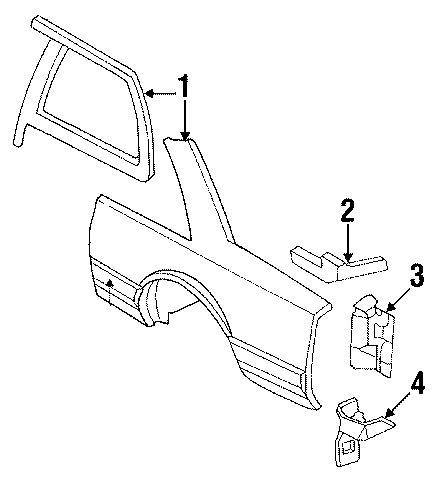 Diagram QUARTER PANEL & COMPONENTS. for your Buick Lesabre  