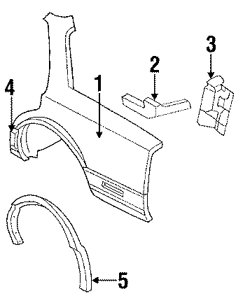 Diagram EXTERIOR TRIM. QUARTER PANEL & COMPONENTS. for your Buick Lesabre  