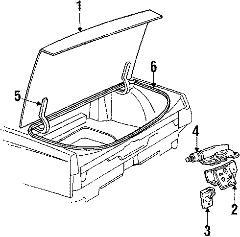 Diagram TRUNK LID. LID & COMPONENTS. for your 2013 Cadillac Escalade EXT   