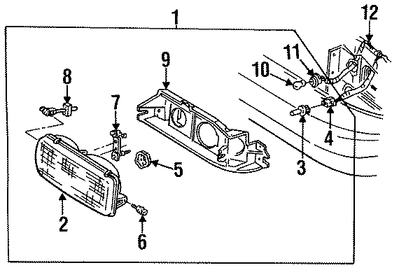 Diagram FRONT LAMPS. HEADLAMP COMPONENTS. for your 2006 GMC Sierra 2500 HD 6.0L Vortec V8 M/T 4WD SLE Standard Cab Pickup 