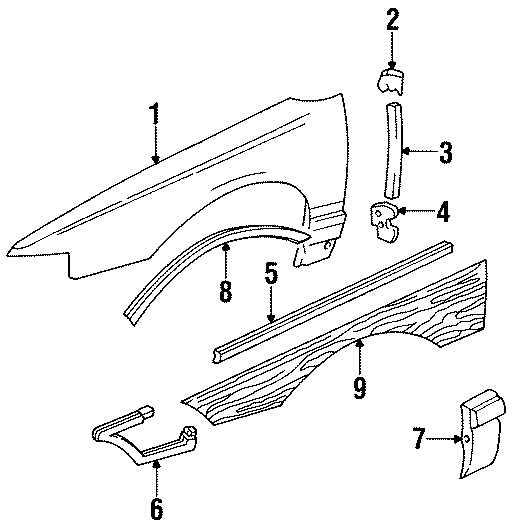 9EXTERIOR TRIM. FENDER & COMPONENTS.https://images.simplepart.com/images/parts/motor/fullsize/AA91110.png