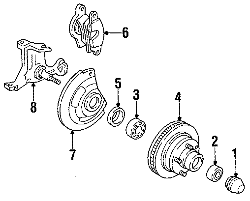 Diagram FRONT SUSPENSION. BRAKE COMPONENTS. for your 2002 Chevrolet Suburban 2500   