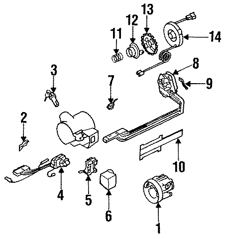 Diagram STEERING COLUMN. HOUSING & COMPONENTS. for your 2005 Cadillac Escalade EXT   