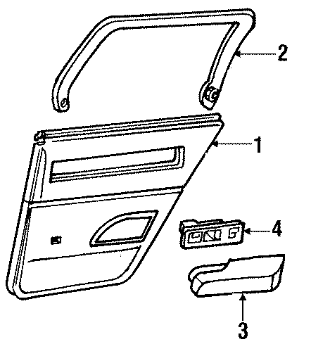 Diagram REAR DOOR. INTERIOR TRIM. for your Buick Roadmaster  