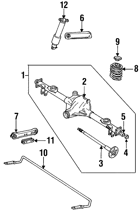 Diagram REAR SUSPENSION. SUSPENSION COMPONENTS. for your Buick