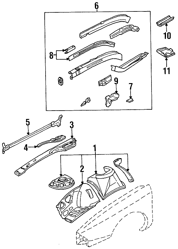 FENDER. INNER COMPONENTS.