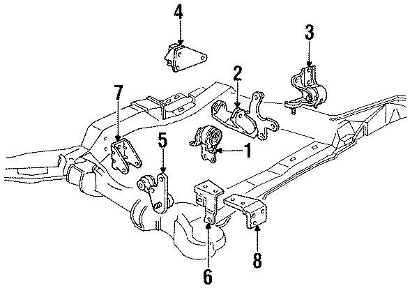 Diagram ENGINE / TRANSAXLE. ENGINE & TRANS MOUNTING. for your 2014 GMC Sierra 2500 HD 6.0L Vortec V8 FLEX A/T 4WD SLT Crew Cab Pickup Fleetside 