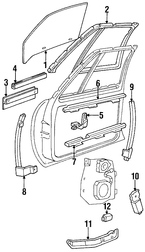 Diagram FRONT DOOR. GLASS & HARDWARE. for your 2015 Chevrolet Spark   