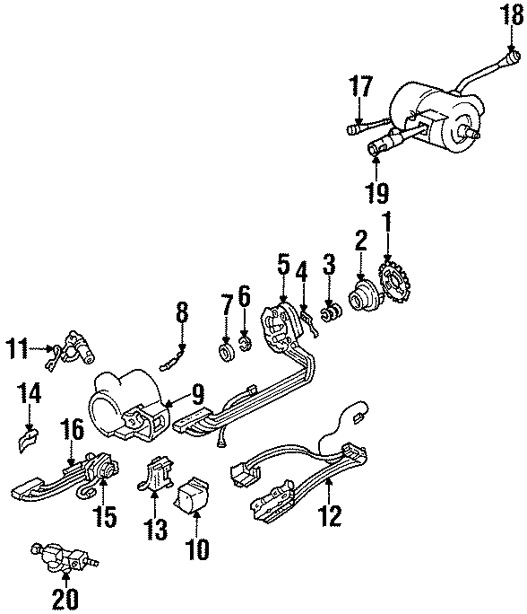 Diagram STEERING COLUMN. SHROUD. SWITCHES & LEVERS. for your 2005 Chevrolet Silverado   