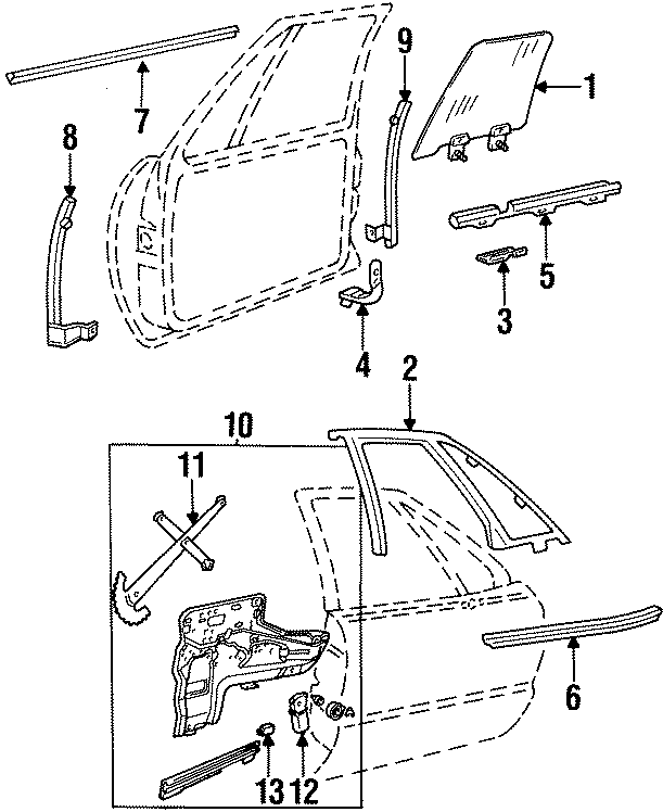 Diagram FRONT DOOR. GLASS & HARDWARE. for your 2014 Chevrolet Spark 1.2L Ecotec CVT LS Hatchback 