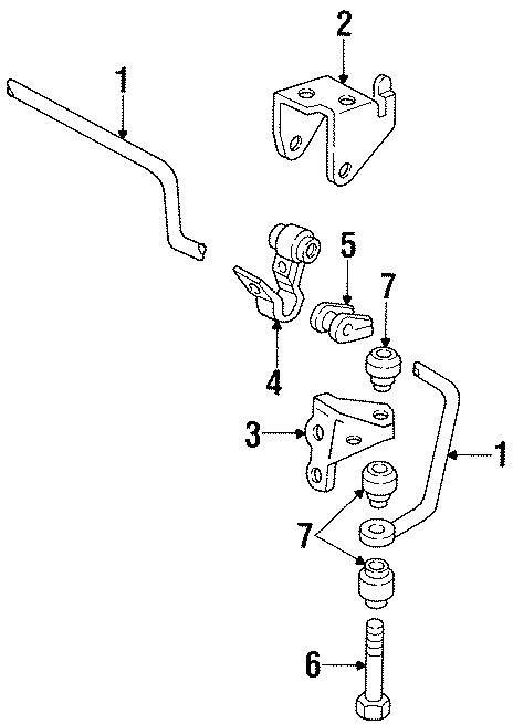 REAR SUSPENSION. STABILIZER BAR & COMPONENTS.