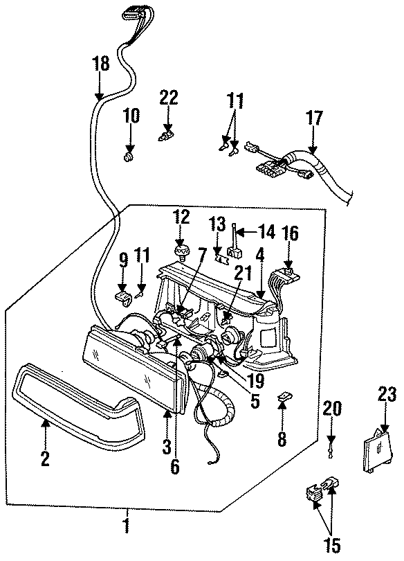 Diagram FRONT LAMPS. HEADLAMP COMPONENTS. for your 2006 GMC Sierra 2500 HD 6.0L Vortec V8 M/T 4WD SLE Standard Cab Pickup 