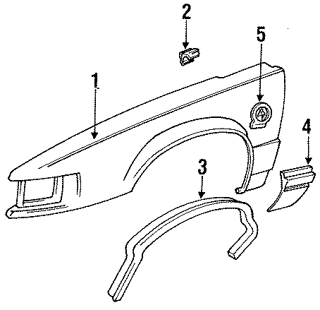 Diagram EXTERIOR TRIM. FENDER & COMPONENTS. for your 2021 GMC Sierra 2500 HD  SLE Extended Cab Pickup Fleetside 