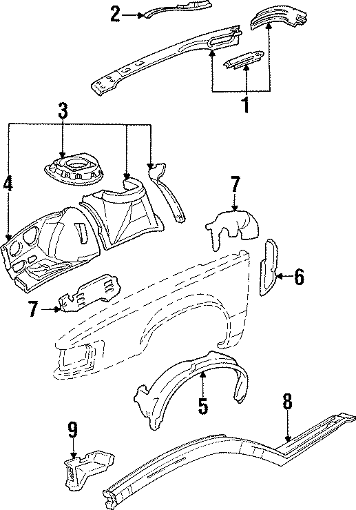 2FENDER. STRUCTURAL COMPONENTS & RAILS.https://images.simplepart.com/images/parts/motor/fullsize/AB91105.png