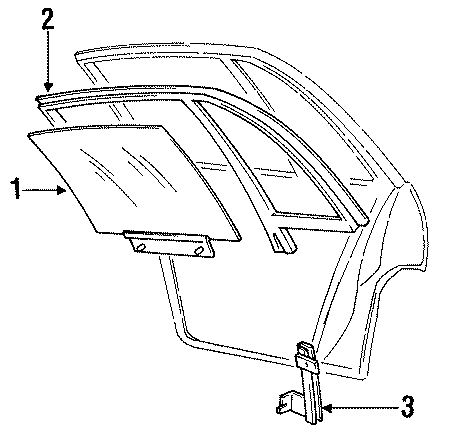 Buick Park Avenue Window channel. Part includes vent glass. W ...