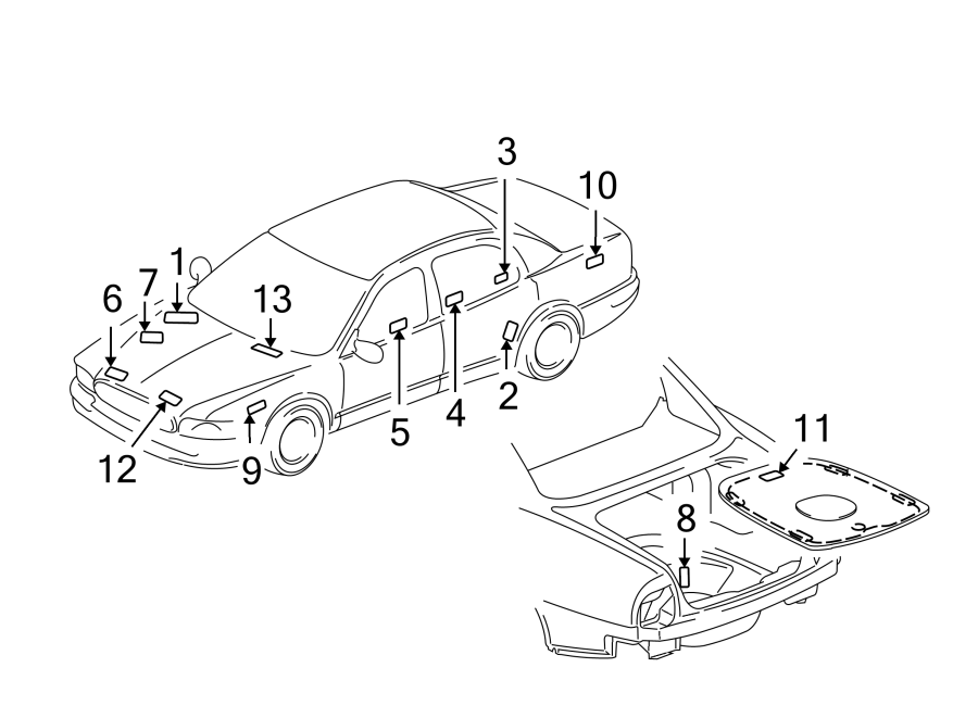 Diagram INFORMATION LABELS. for your 2013 Chevrolet Silverado   