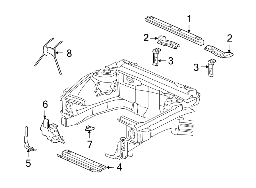 Diagram RADIATOR SUPPORT. for your 2024 Cadillac XT4   