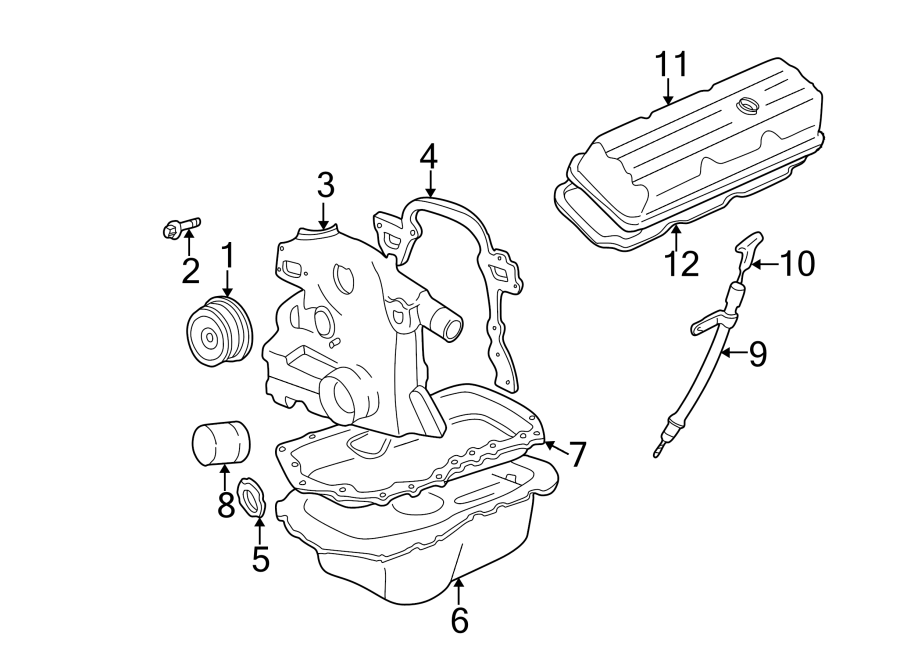 Diagram ENGINE / TRANSAXLE. ENGINE PARTS. for your 2005 Chevrolet Venture    