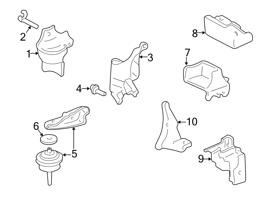 Diagram ENGINE / TRANSAXLE. ENGINE & TRANS MOUNTING. for your 2011 GMC Sierra 2500 HD 6.0L Vortec V8 FLEX A/T 4WD SLT Crew Cab Pickup 