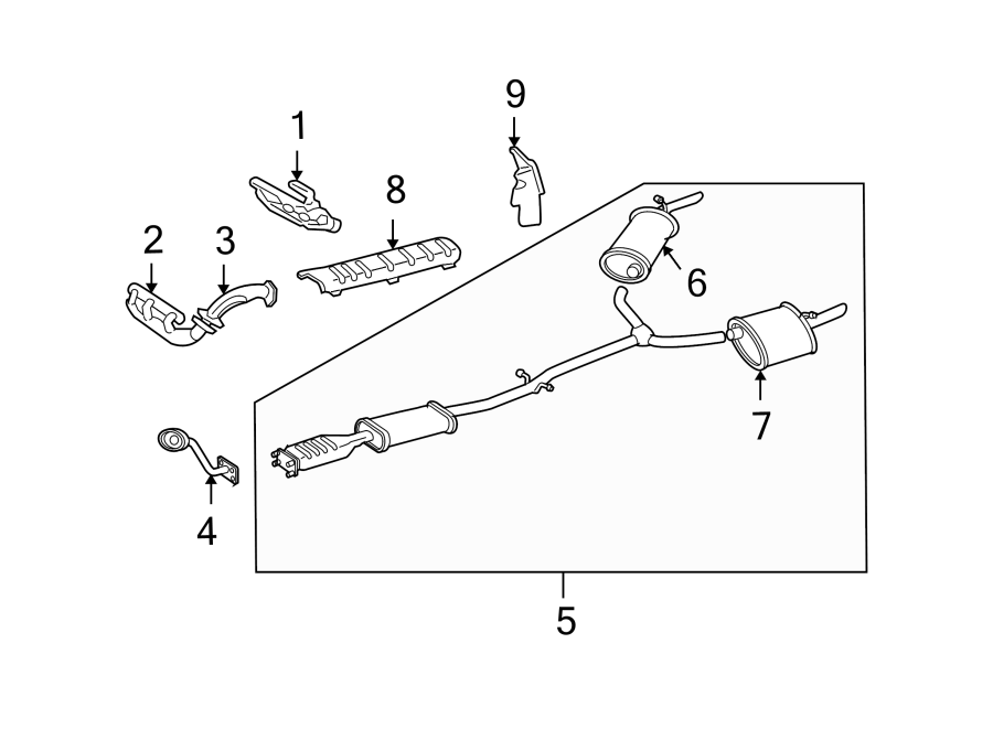 9EXHAUST SYSTEM. EXHAUST COMPONENTS.https://images.simplepart.com/images/parts/motor/fullsize/AB97097.png