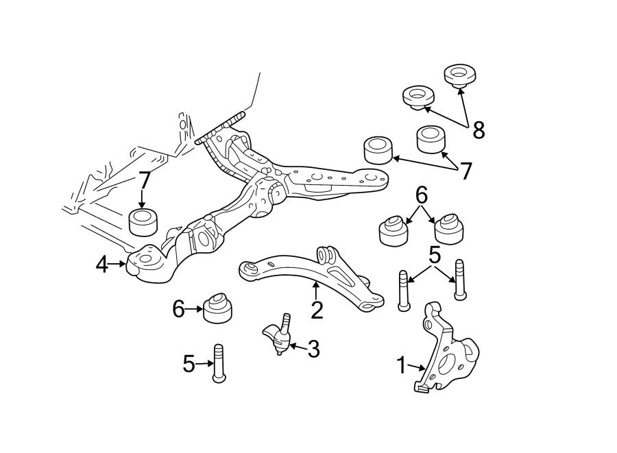 Diagram FRONT SUSPENSION. SUSPENSION COMPONENTS. for your 2018 GMC Sierra 2500 HD 6.0L Vortec V8 FLEX A/T RWD SLE Standard Cab Pickup 