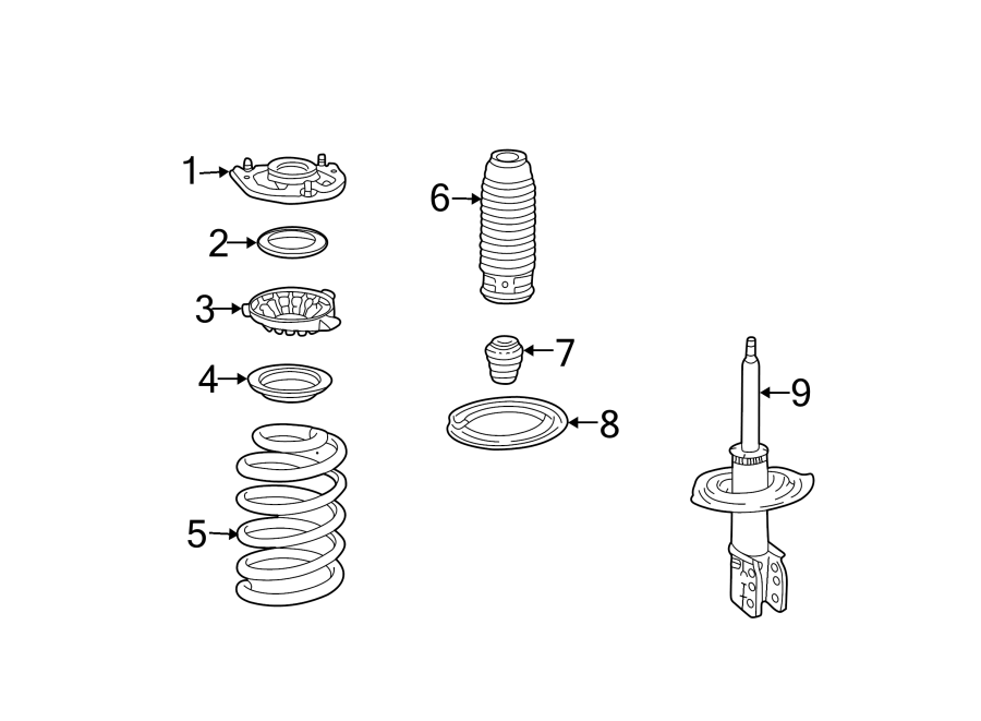 Diagram FRONT SUSPENSION. STRUTS & COMPONENTS. for your 2018 Chevrolet Equinox  Premier Sport Utility 