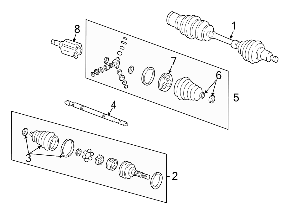 Diagram FRONT SUSPENSION. DRIVE AXLES. for your 2004 GMC Sierra 2500 HD 8.1L Vortec V8 M/T RWD SLE Standard Cab Pickup Fleetside 