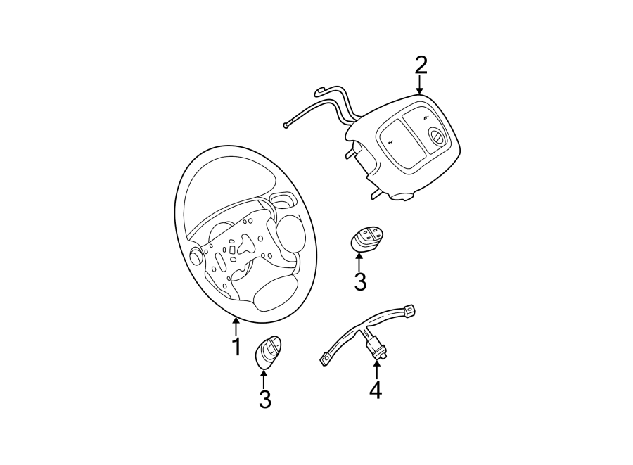 Diagram STEERING WHEEL & TRIM. for your 2003 Chevrolet Blazer   