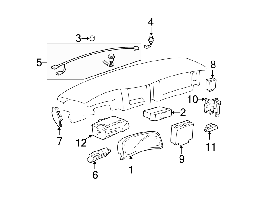 Diagram INSTRUMENT PANEL. CLUSTER & SWITCHES. for your 2017 Chevrolet Spark   