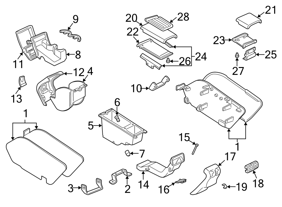 Diagram CENTER CONSOLE. for your 2001 Buick Park Avenue   