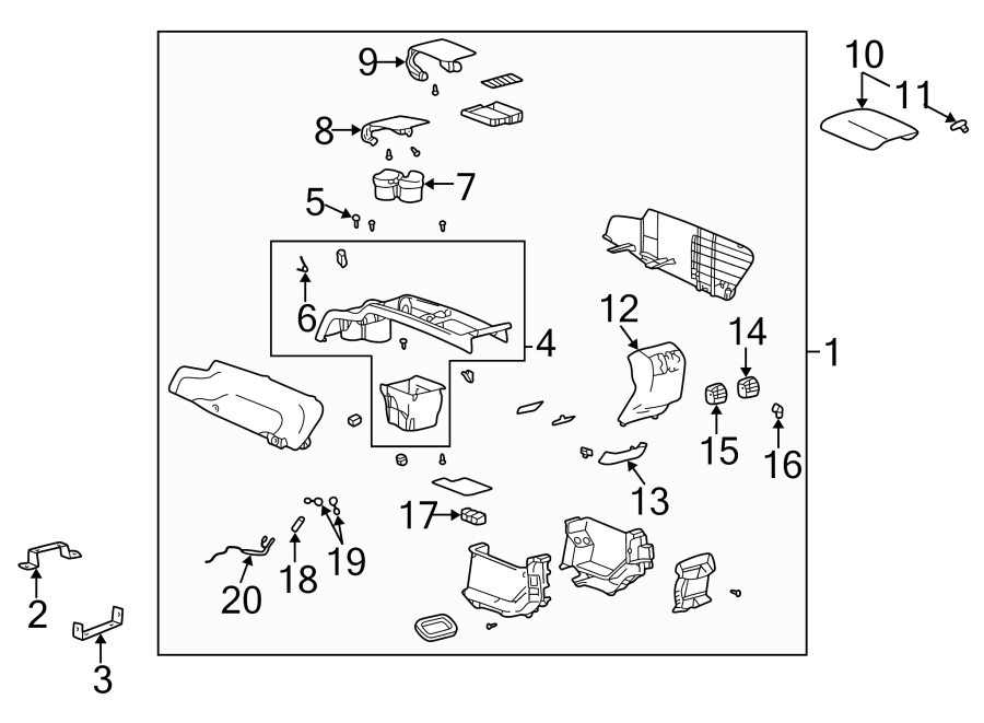 Diagram CENTER CONSOLE. for your 2012 Buick Enclave    