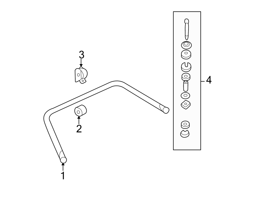 Diagram REAR SUSPENSION. STABILIZER BAR & COMPONENTS. for your 2002 GMC Sierra 2500 HD  Base Standard Cab Pickup Fleetside 