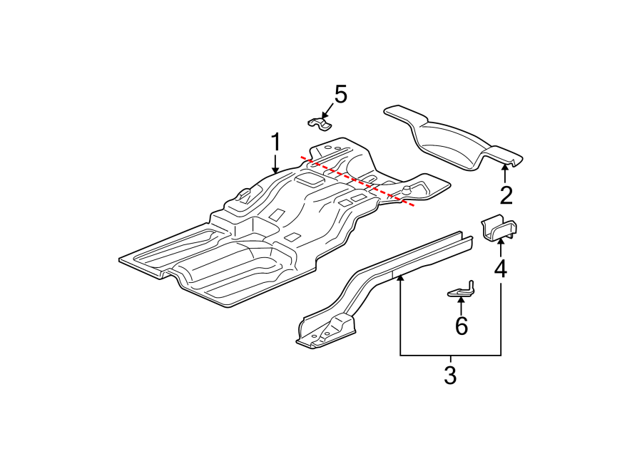 Diagram REAR BODY & FLOOR. FLOOR & RAILS. for your 2020 Chevrolet Suburban    