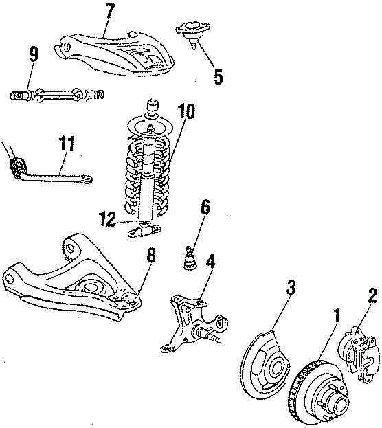 Diagram WHEELS & FRONT SUSPENSION. for your 2021 Chevrolet Camaro  LT1 Coupe 