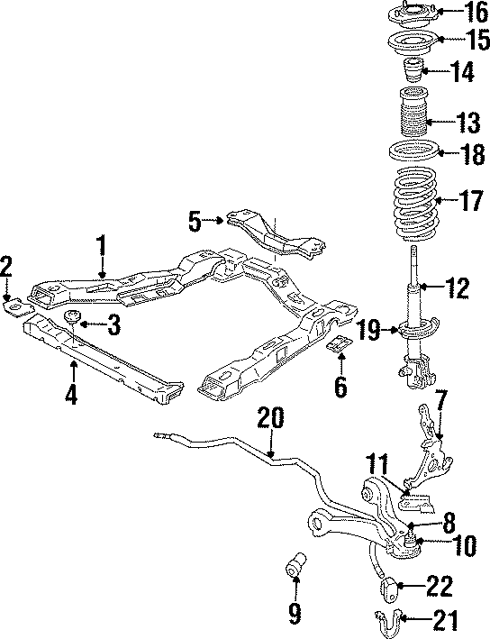 Diagram FRONT SUSPENSION. STABILIZER BAR & COMPONENTS. SUSPENSION COMPONENTS. for your 2011 GMC Sierra 2500 HD  WT Standard Cab Pickup 