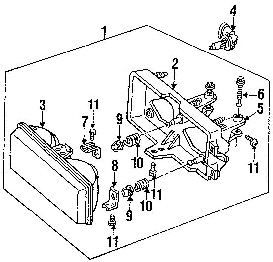 FRONT LAMPS. HEADLAMP COMPONENTS.