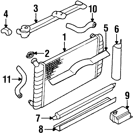 Diagram RADIATOR & COMPONENTS. for your 2011 Chevrolet Suburban 2500   