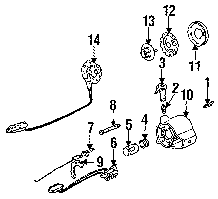 Diagram STEERING COLUMN ASSEMBLY. for your 1992 Chevrolet K3500  Scottsdale Cab & Chassis Fleetside 6.2L V8 DIESEL A/T 