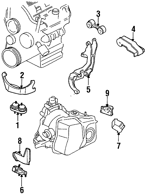 Diagram ENGINE / TRANSAXLE. ENGINE & TRANS MOUNTING. for your 2018 GMC Sierra 2500 HD 6.6L Duramax V8 DIESEL A/T 4WD Base Extended Cab Pickup Fleetside 